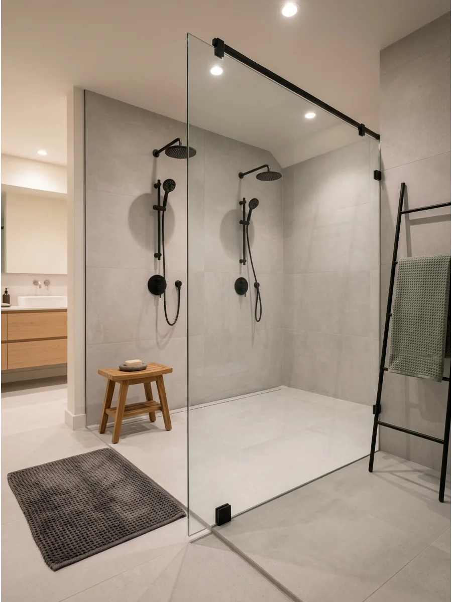 14. Walk-In Shower With Glass Divider