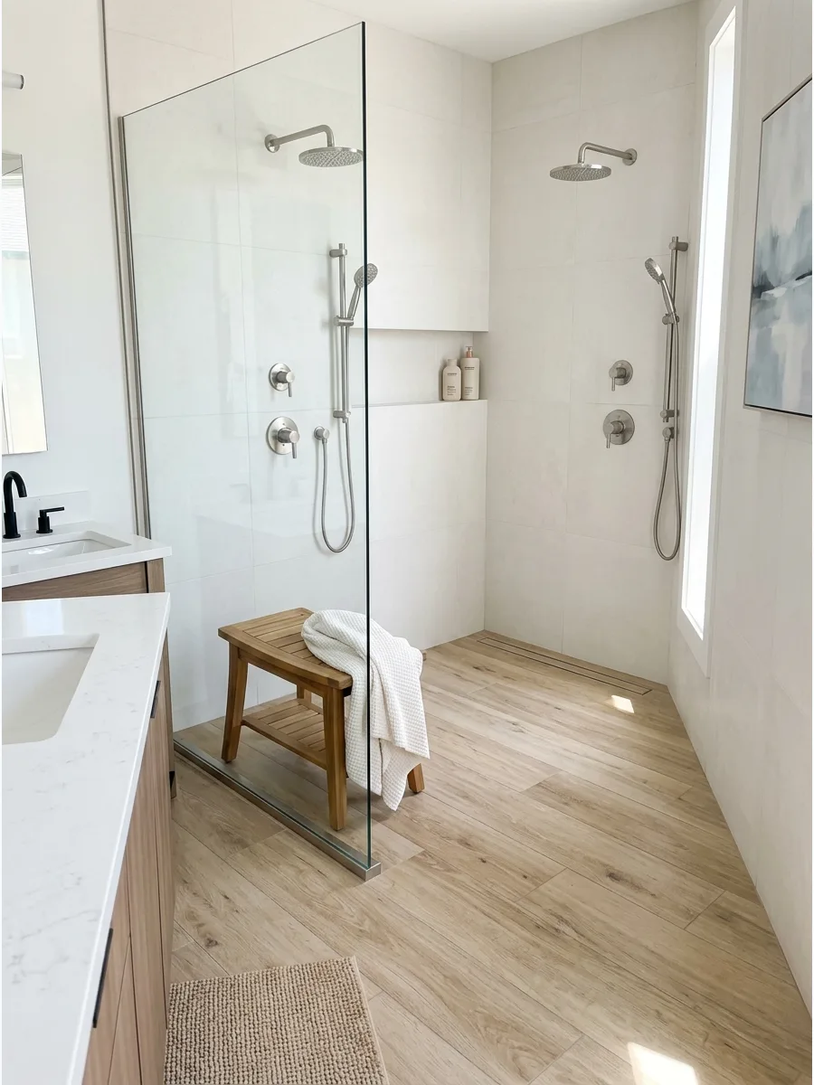 17. Curbless Two Person Shower