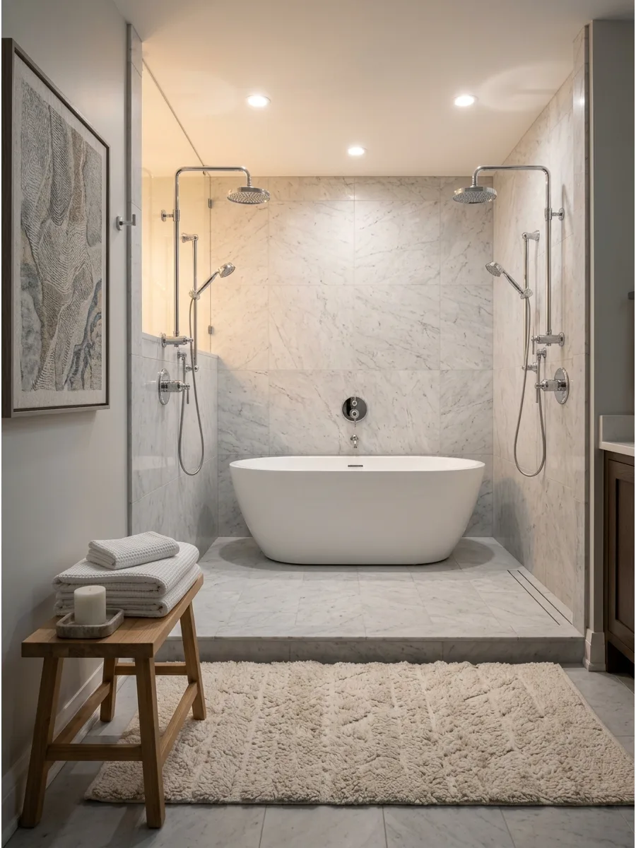 19. Tub and Double Shower Wet Room