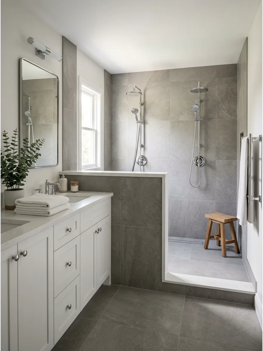 45. Half Wall Double Shower