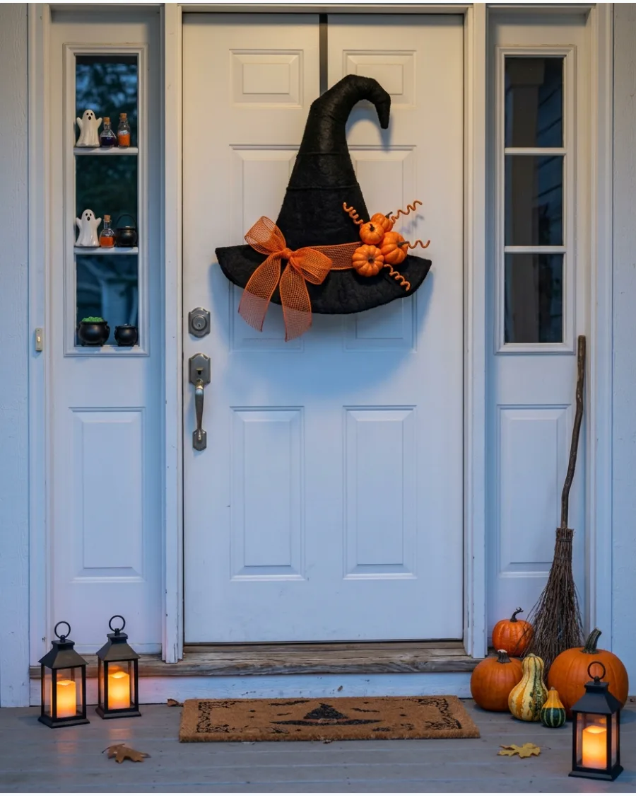 1. Oversized Witch Hat Wreath