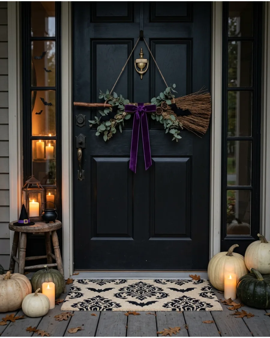 2. Horizontal Witch Broom Door Swag