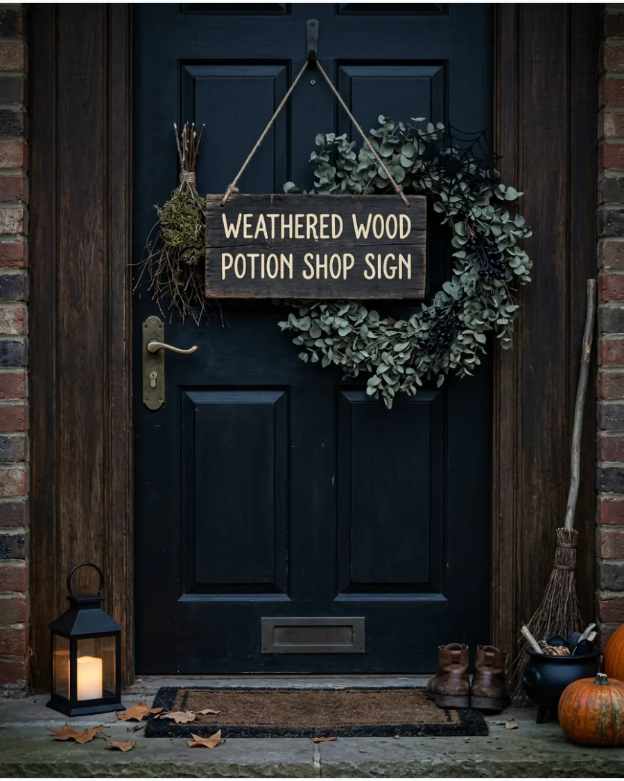 29. Weathered Wood Potion Shop Sign
