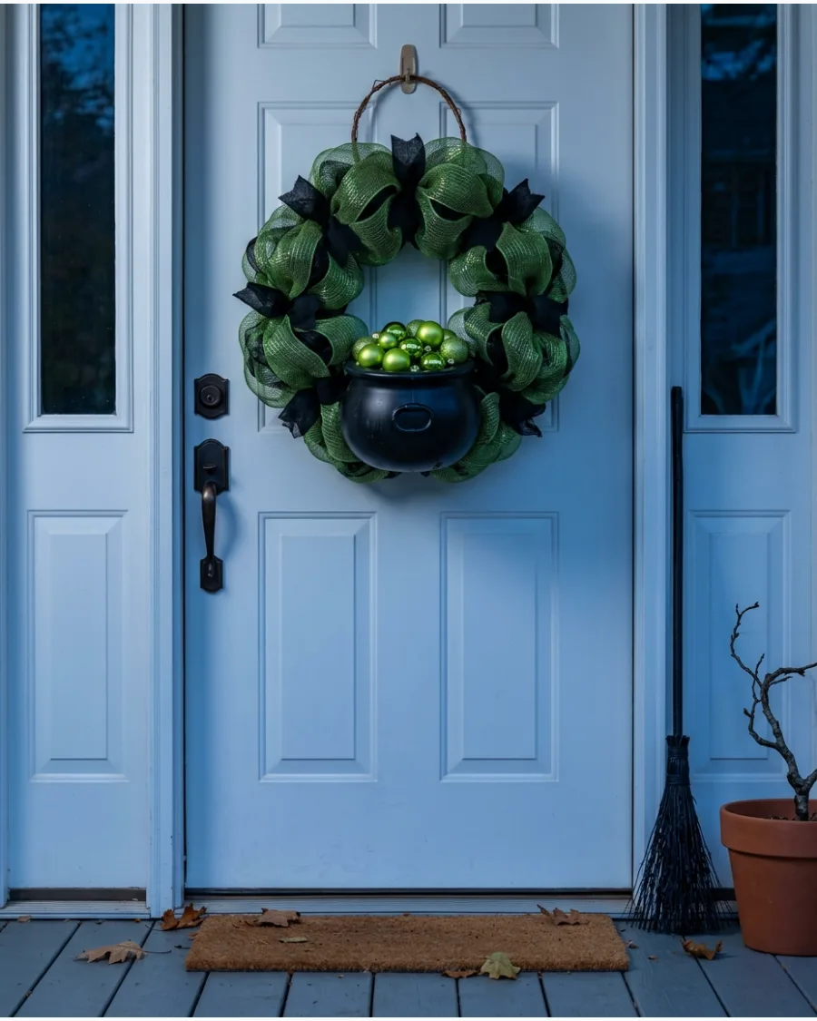 9. Witch Cauldron Wreath
