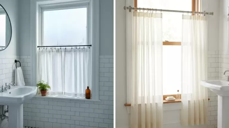 50 Curtain Ideas for Bathroom Windows