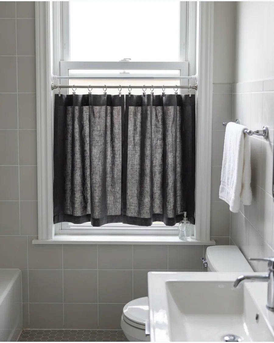 13. Charcoal Gray Café Curtains