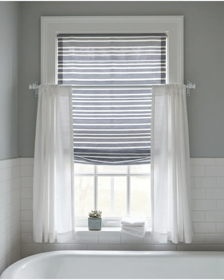 19. Roman Shade With Side Curtains