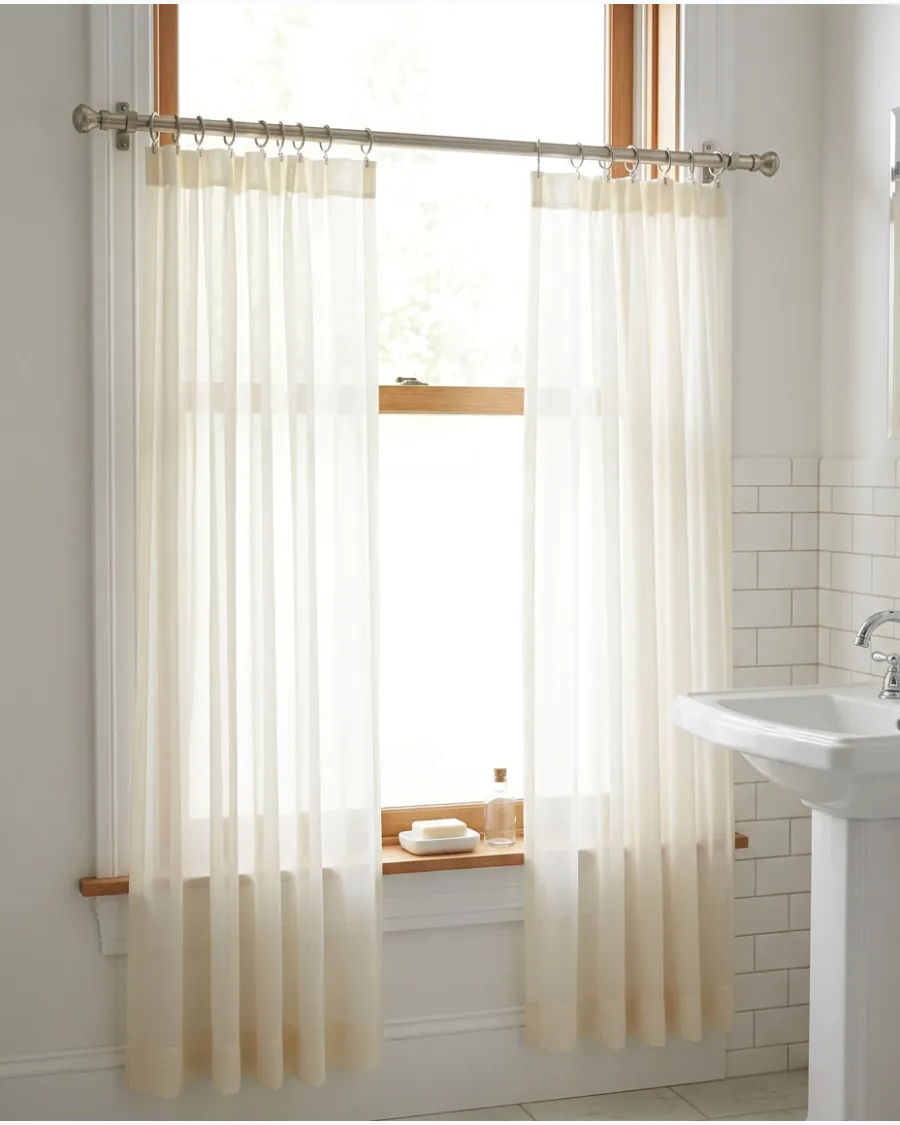2. Soft Ivory Sheer Curtains