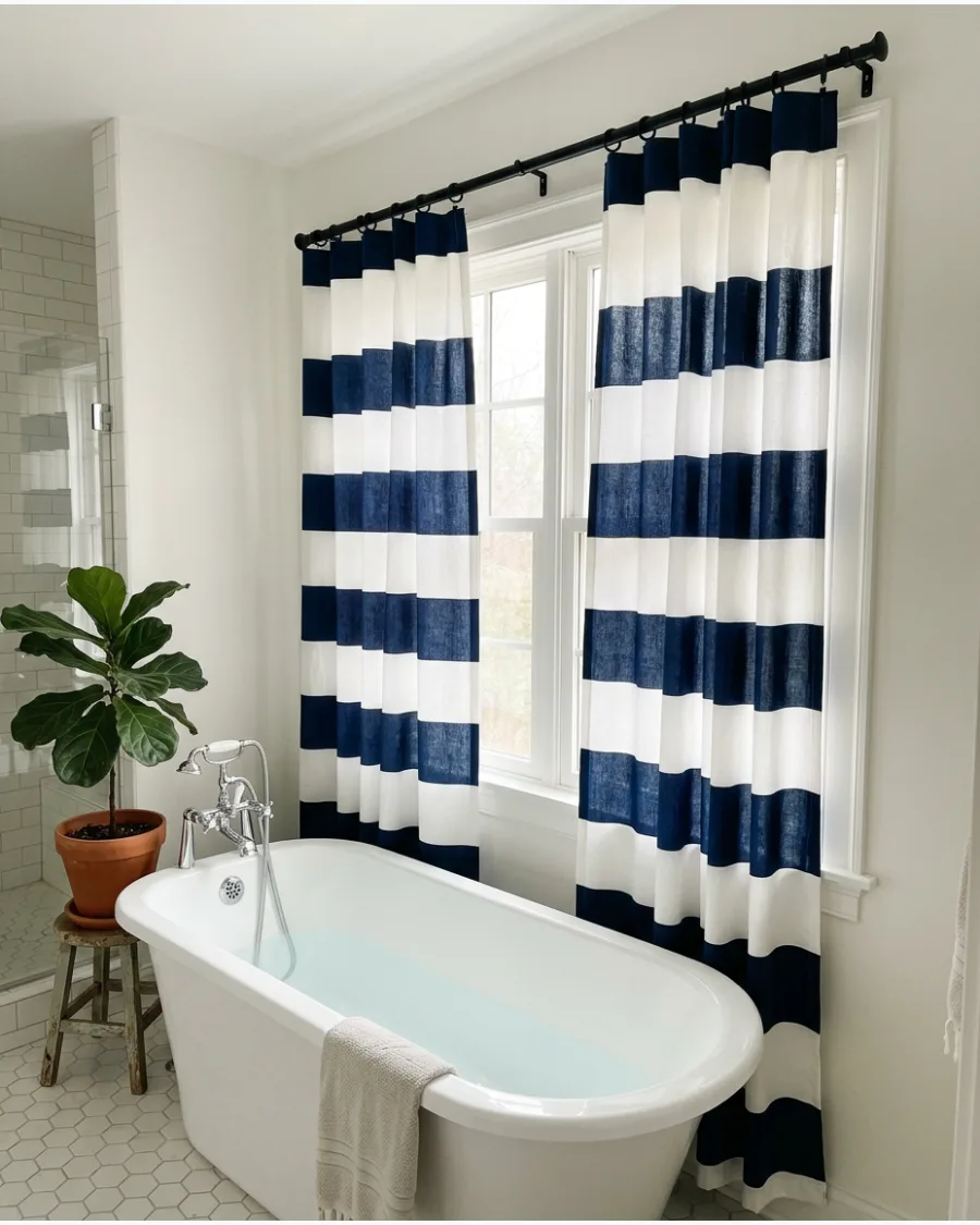 23. Wide Cabana-Stripe Curtains