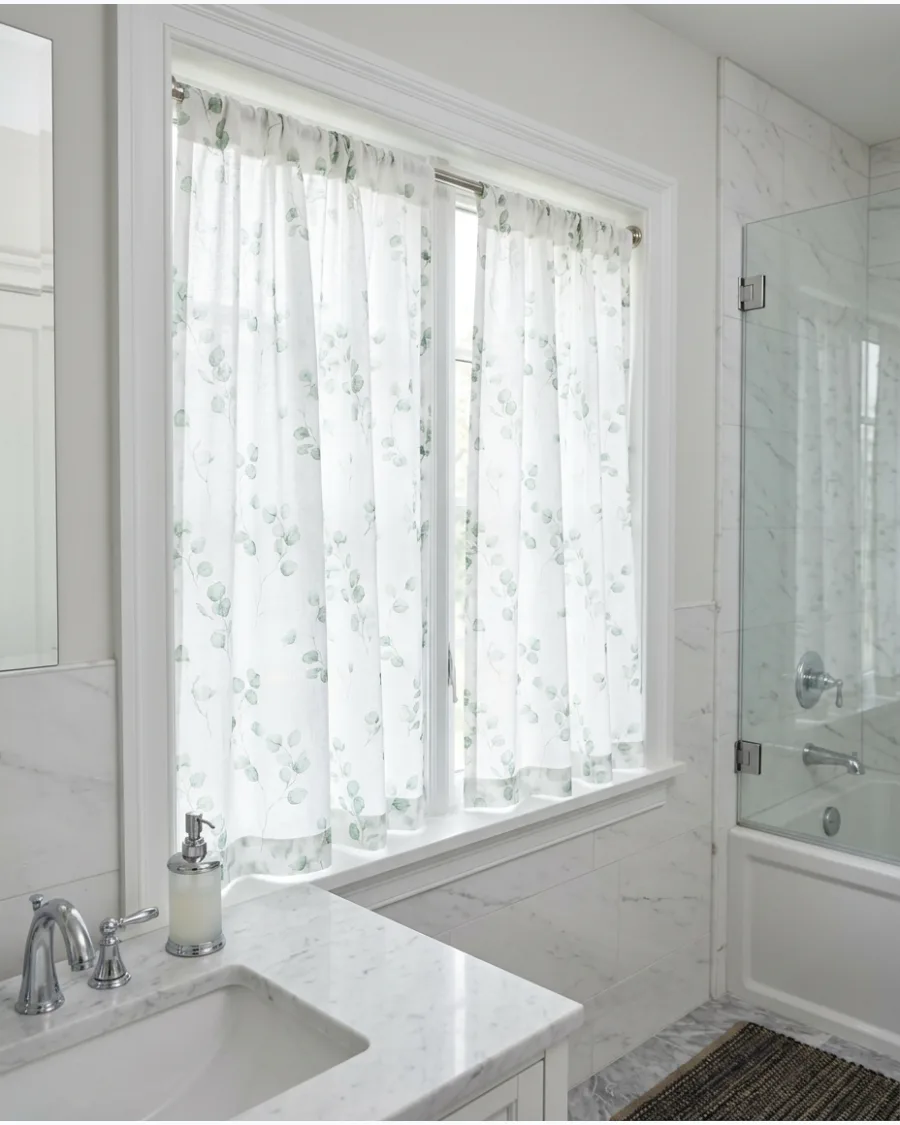 25. Subtle Botanical-Print Curtains