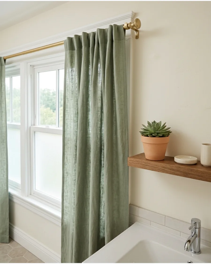 31. Sage Green Linen Curtains
