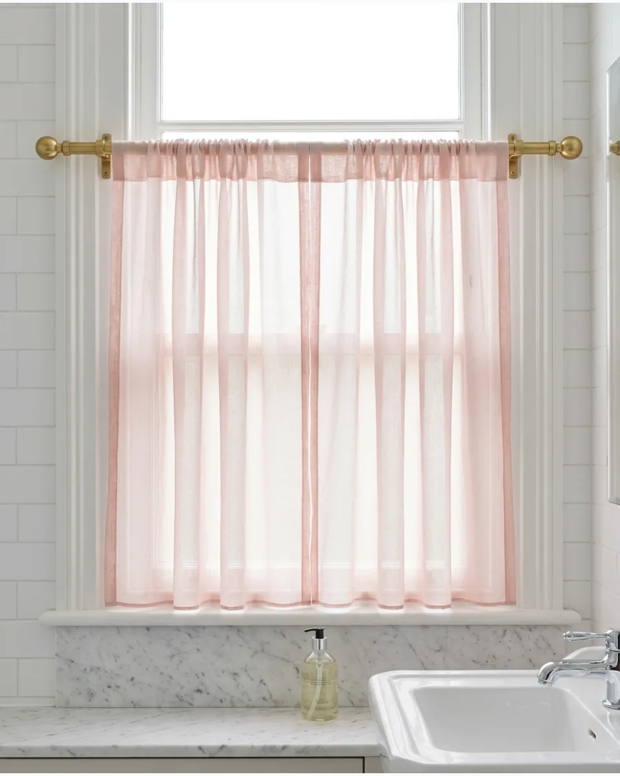 34. Blush Pink Sheer Curtains