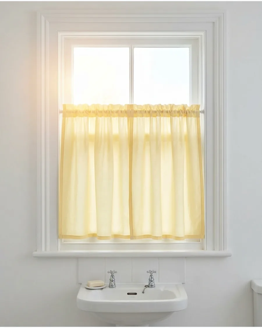 35. Butter Yellow Half Curtains