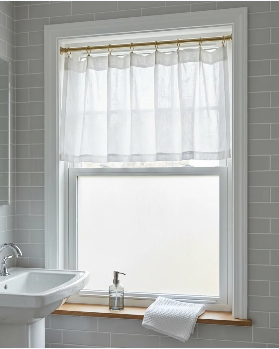 41. Curtains With Frosted Window Film