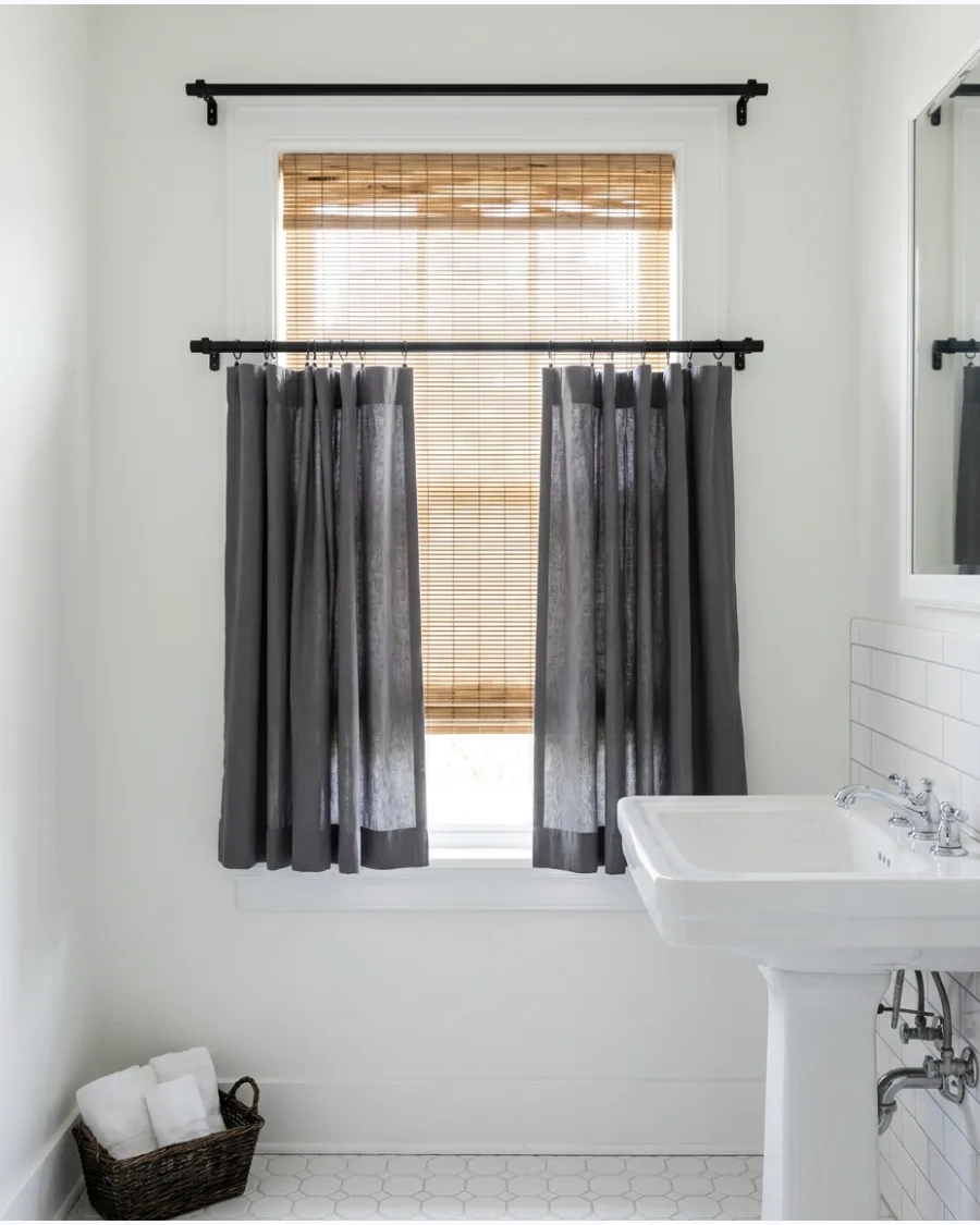 42. Curtains Over Woven Shades