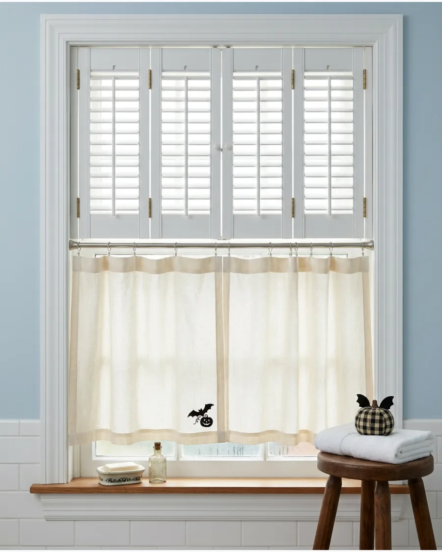 43. Café Curtains With Interior Shutters