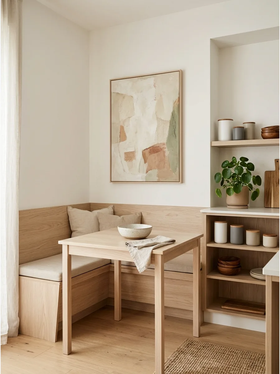 17. Warm Minimalist Corner Nook