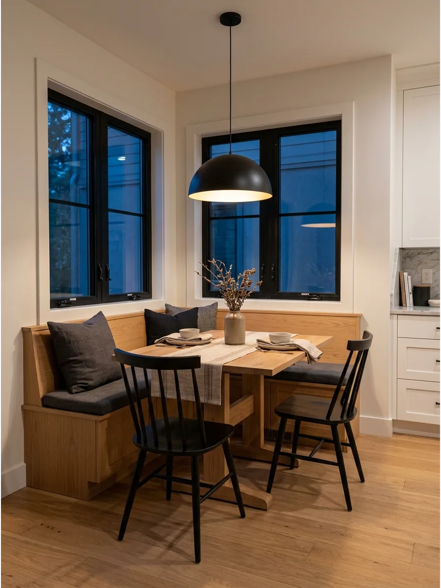 22. Black Accent Corner Nook