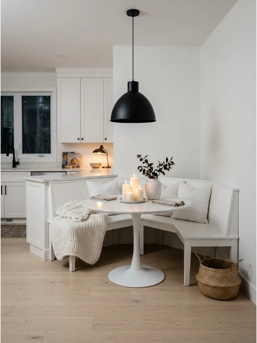 24. Minimal White Corner Nook