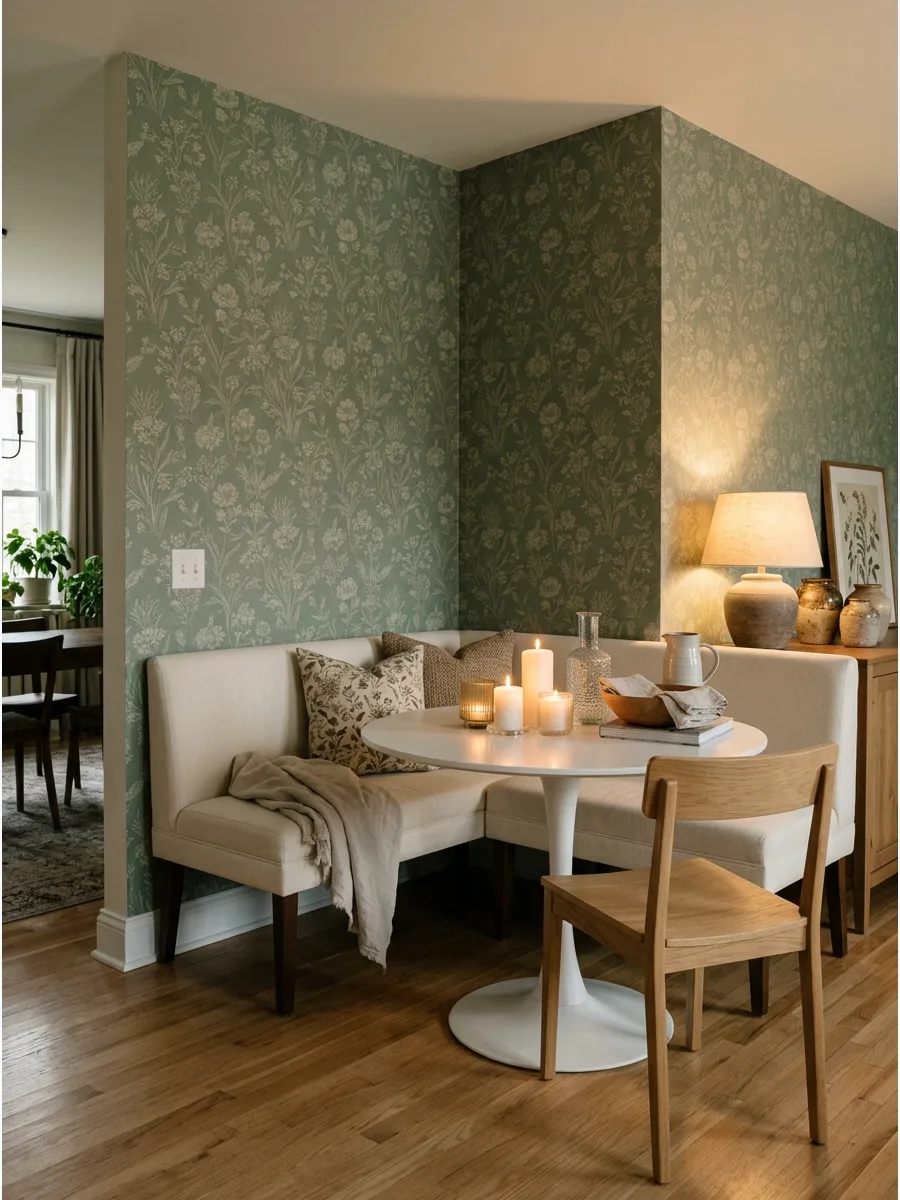 33. Wallpaper Corner Dining Nook
