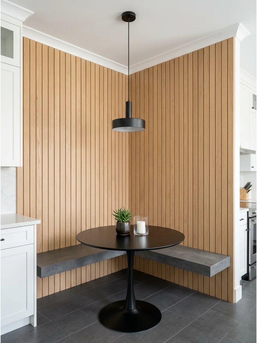 35. Vertical Paneling Dining Nook