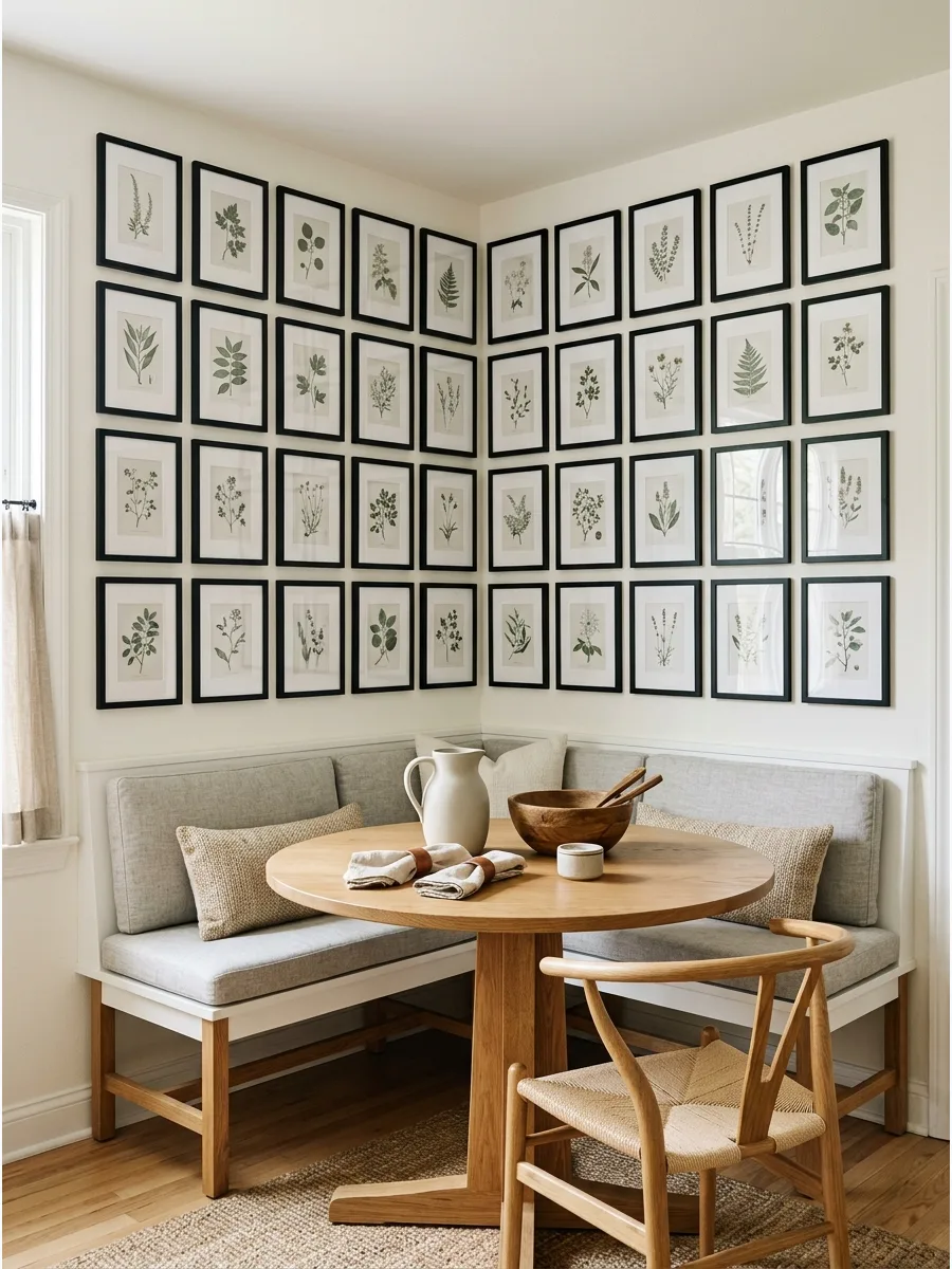 39. Wrap-Around Dining Gallery Wall