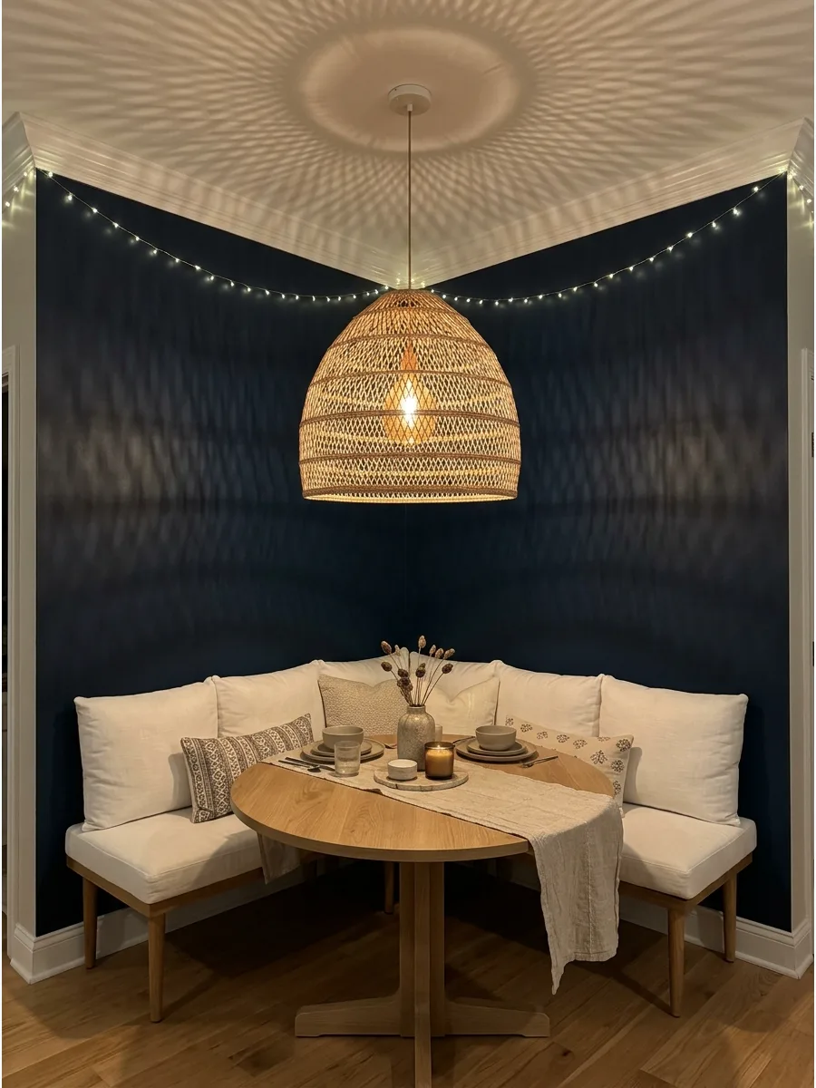 43. Woven Light Fixture Nook