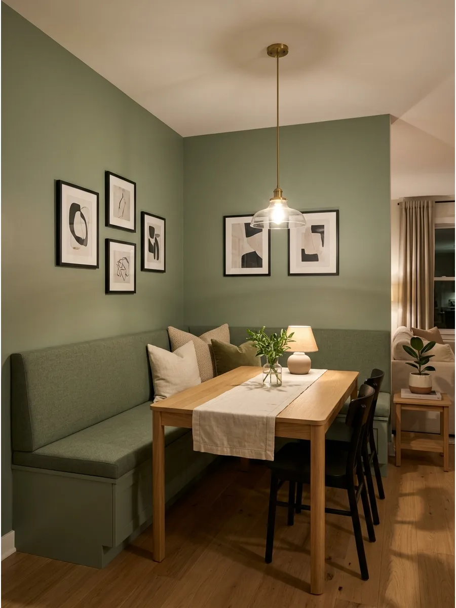 7. Wall-to-Wall Bench Nook