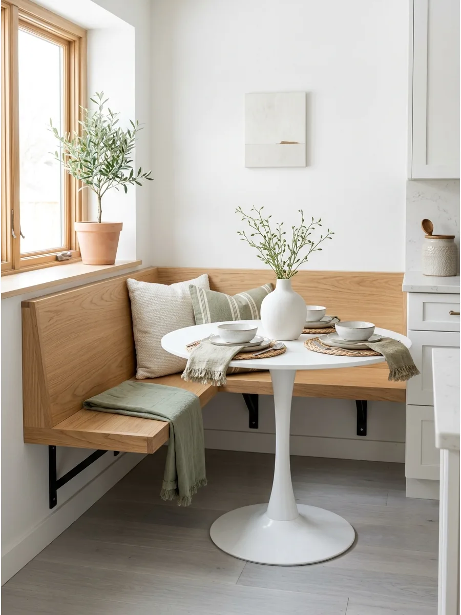 8. Floating Corner Bench Nook