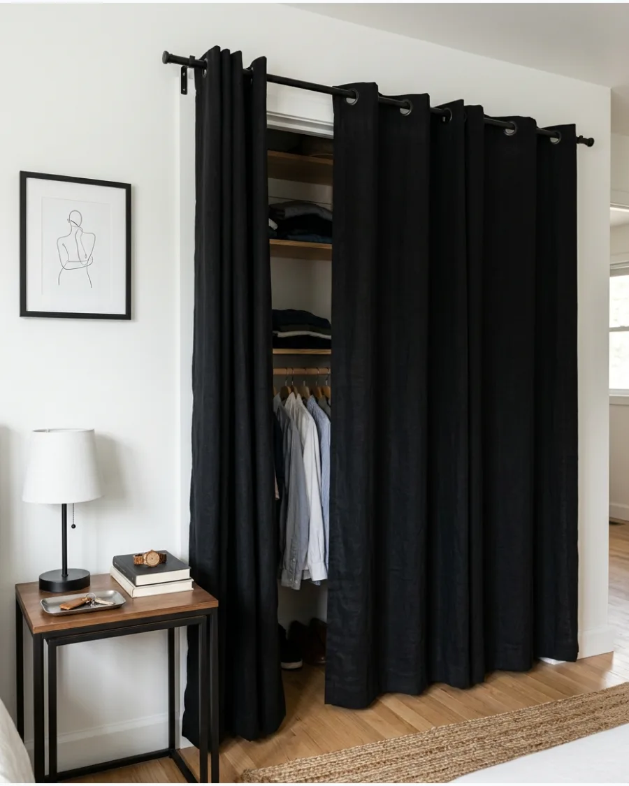 13. Black Closet Curtains