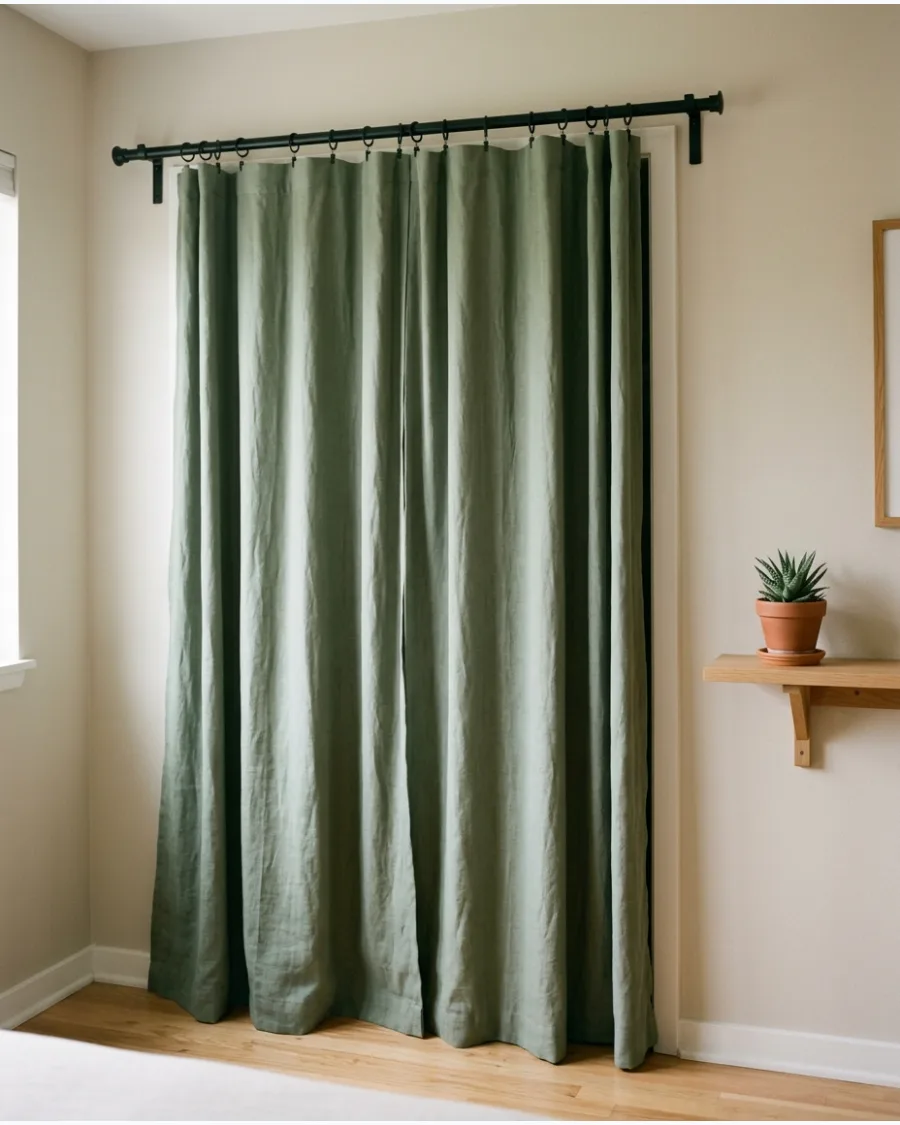 21. Sage Green Closet Curtains