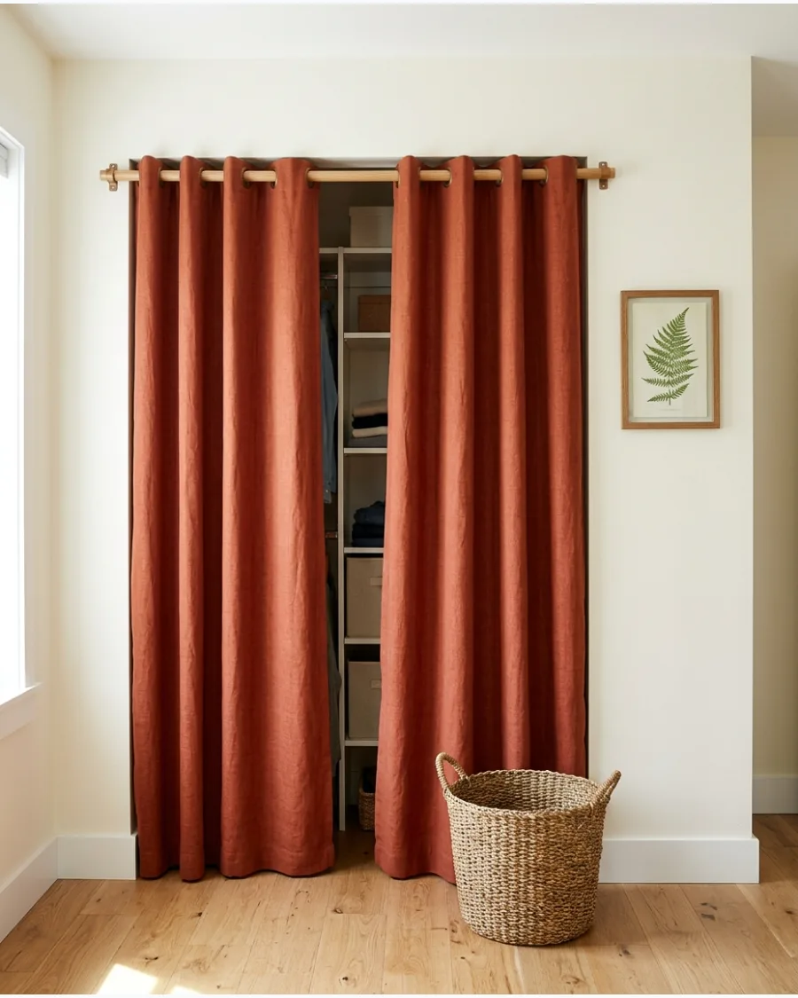 23. Terracotta Closet Curtains