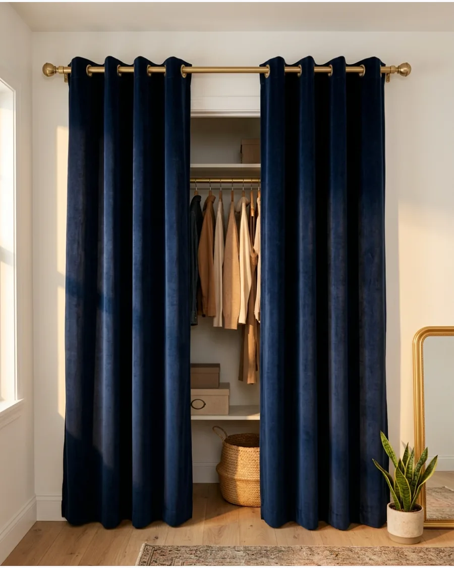 24. Deep Navy Closet Drapes