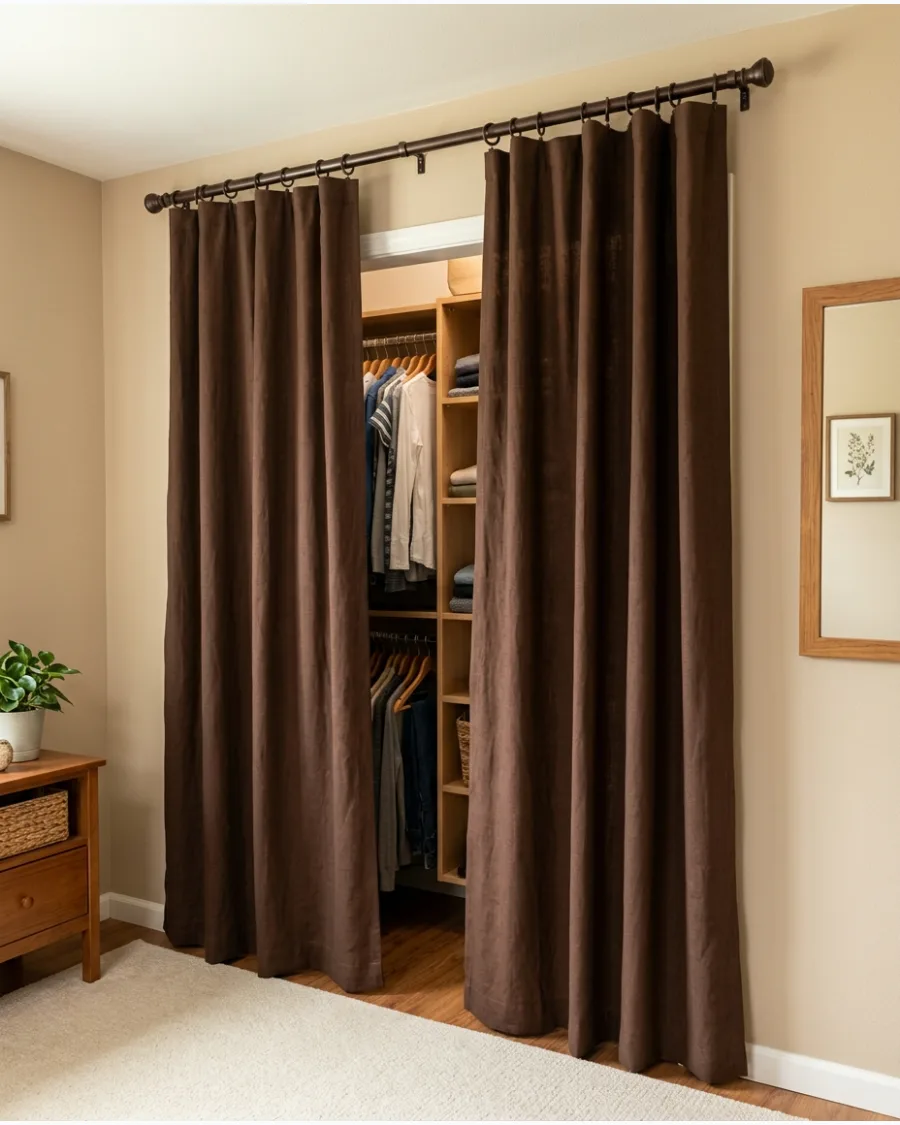 28. Chocolate Brown Closet Curtains