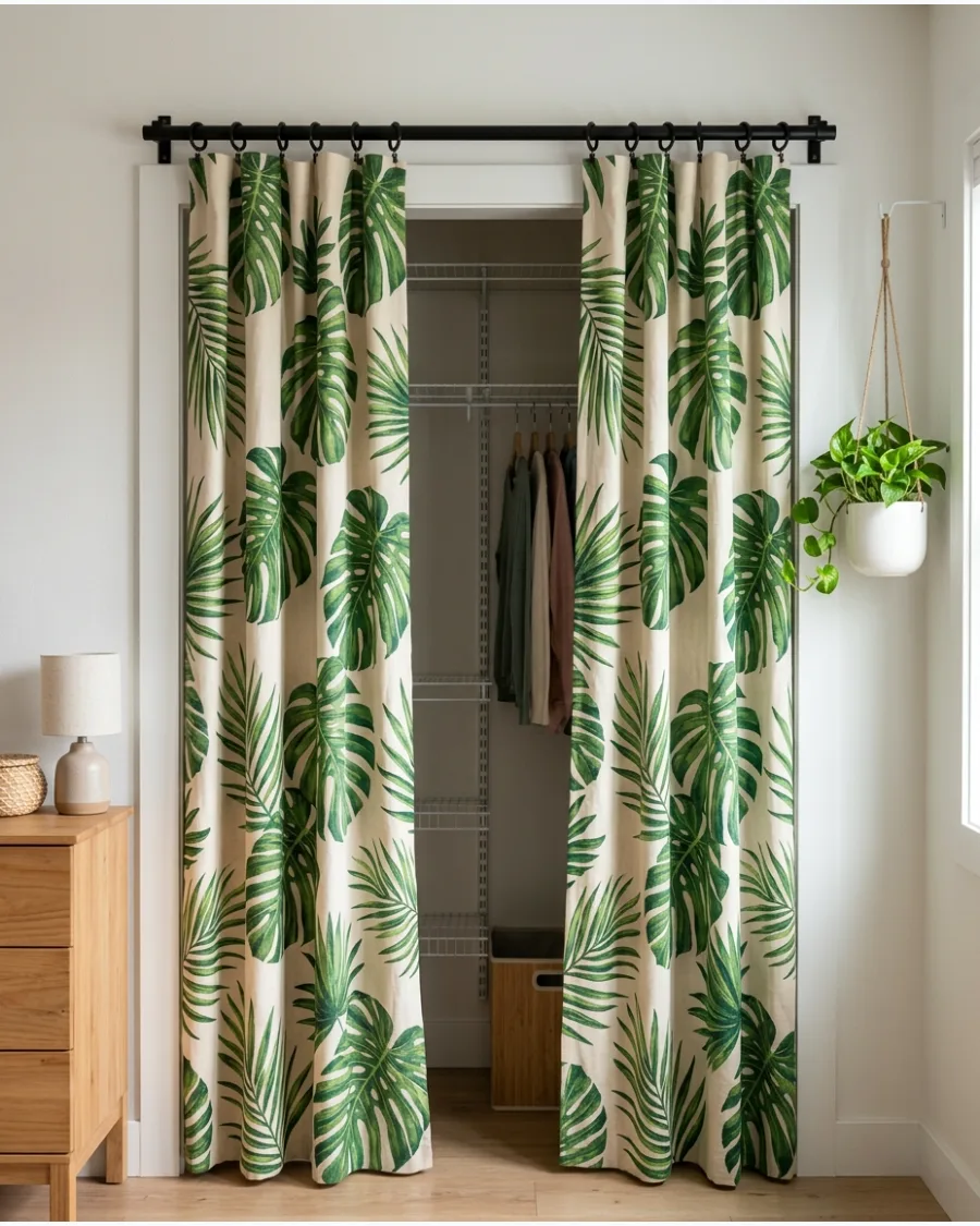 31. Large Botanical Print Curtains
