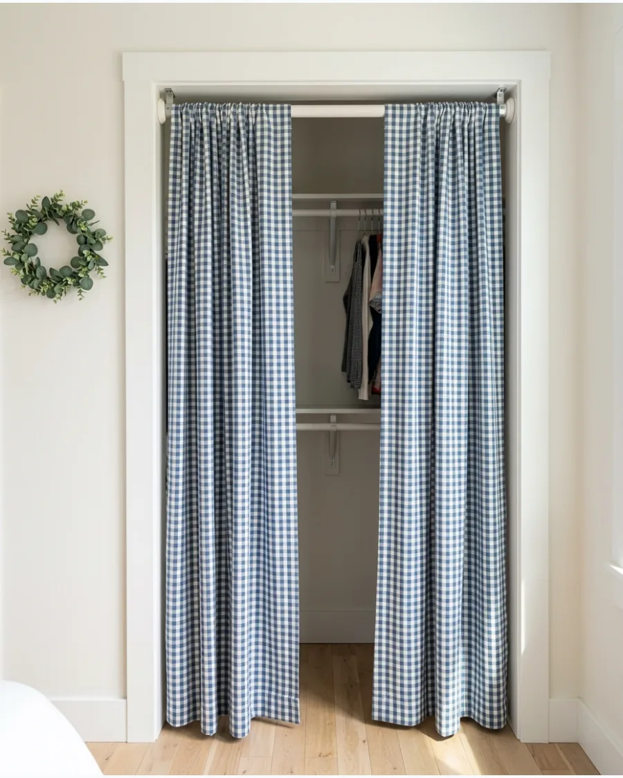 32. Gingham Closet Curtains