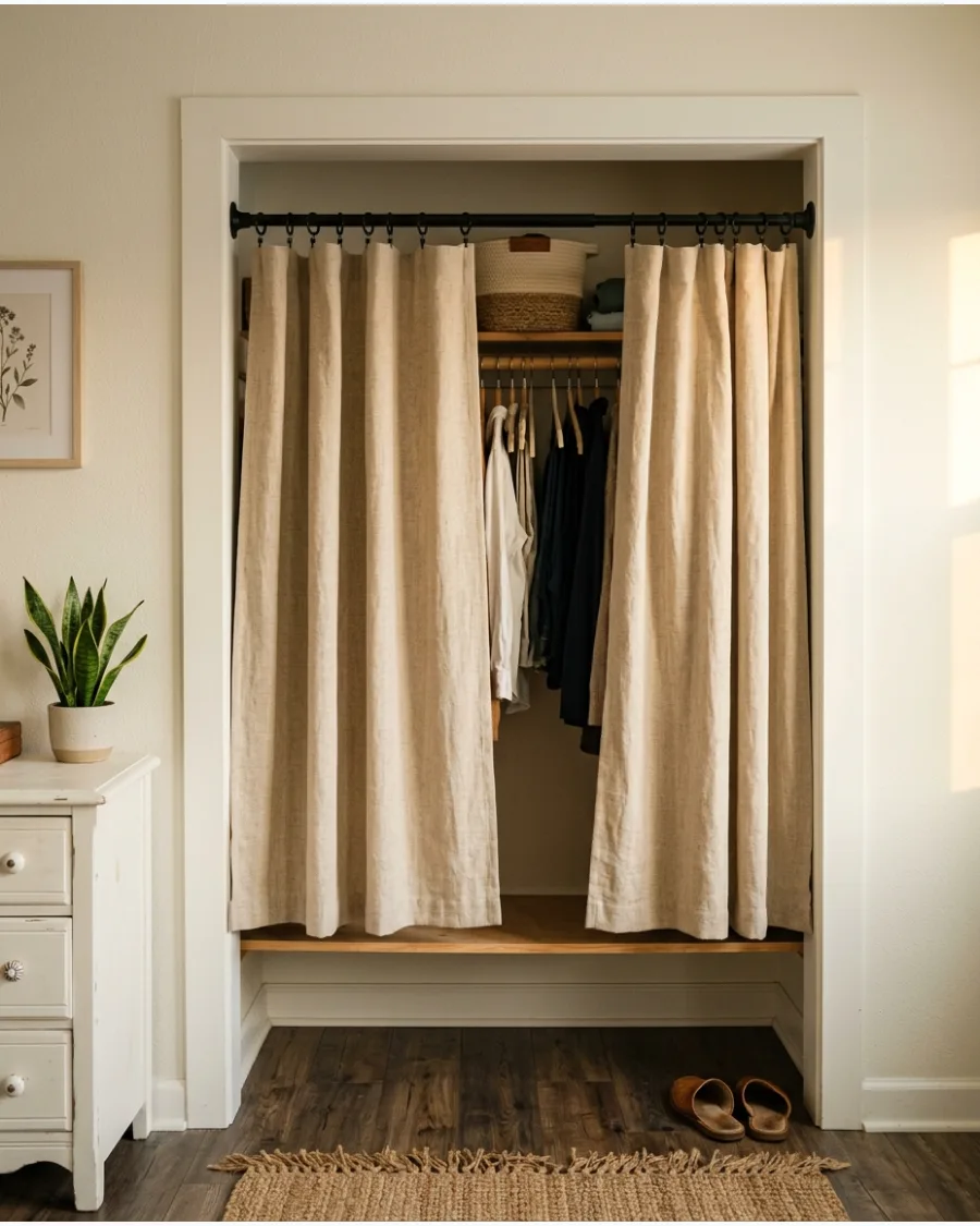 40. Short Curtains for a Closet Nook