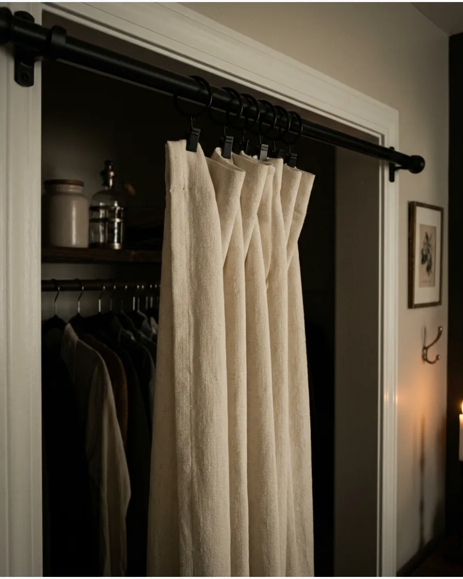 42. Clip-Ring Closet Curtains