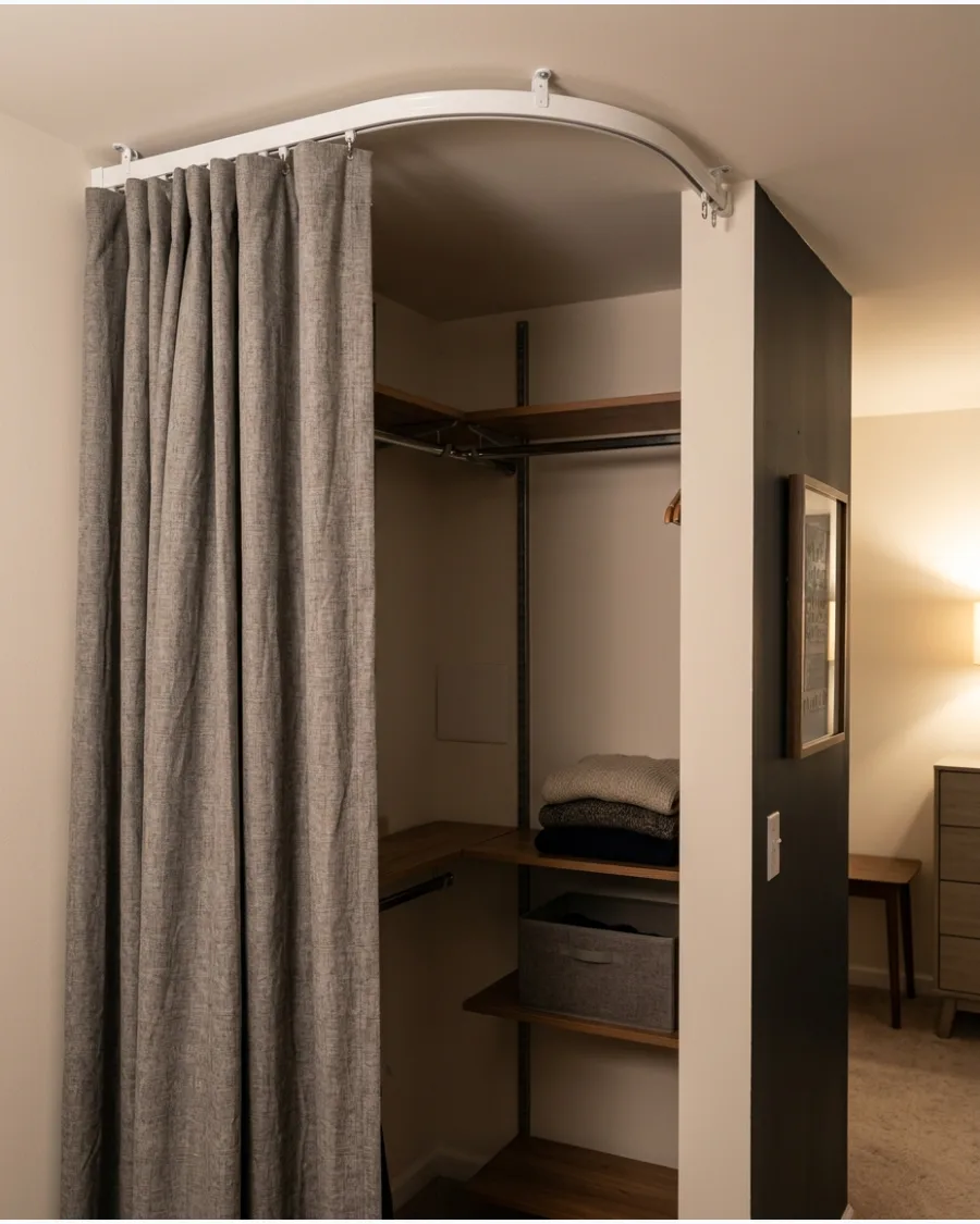 45. Corner Closet Curtain Track