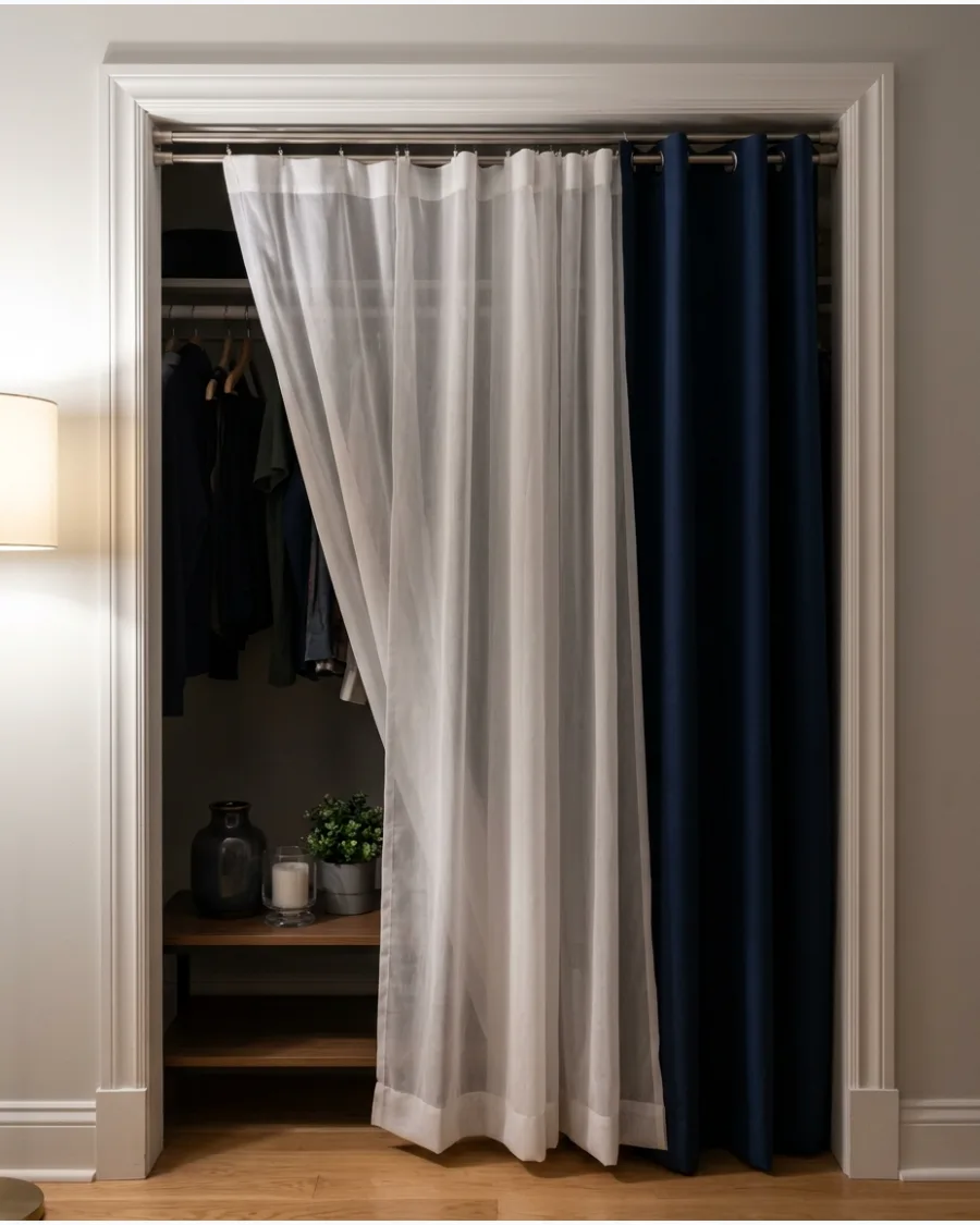 46. Double-Layer Closet Curtains