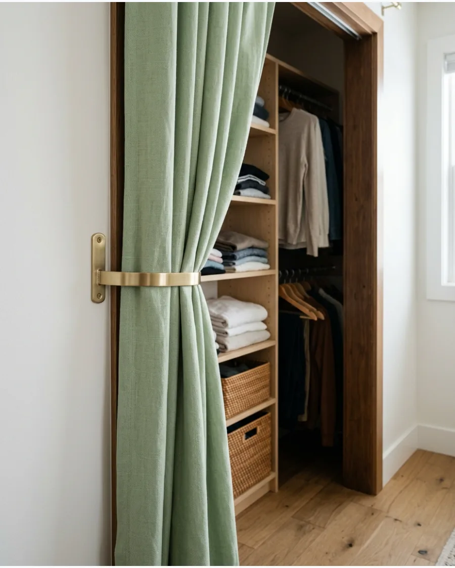 49. Closet Curtains With Tiebacks