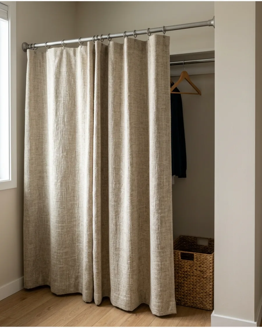 5. Oatmeal Textured Curtains