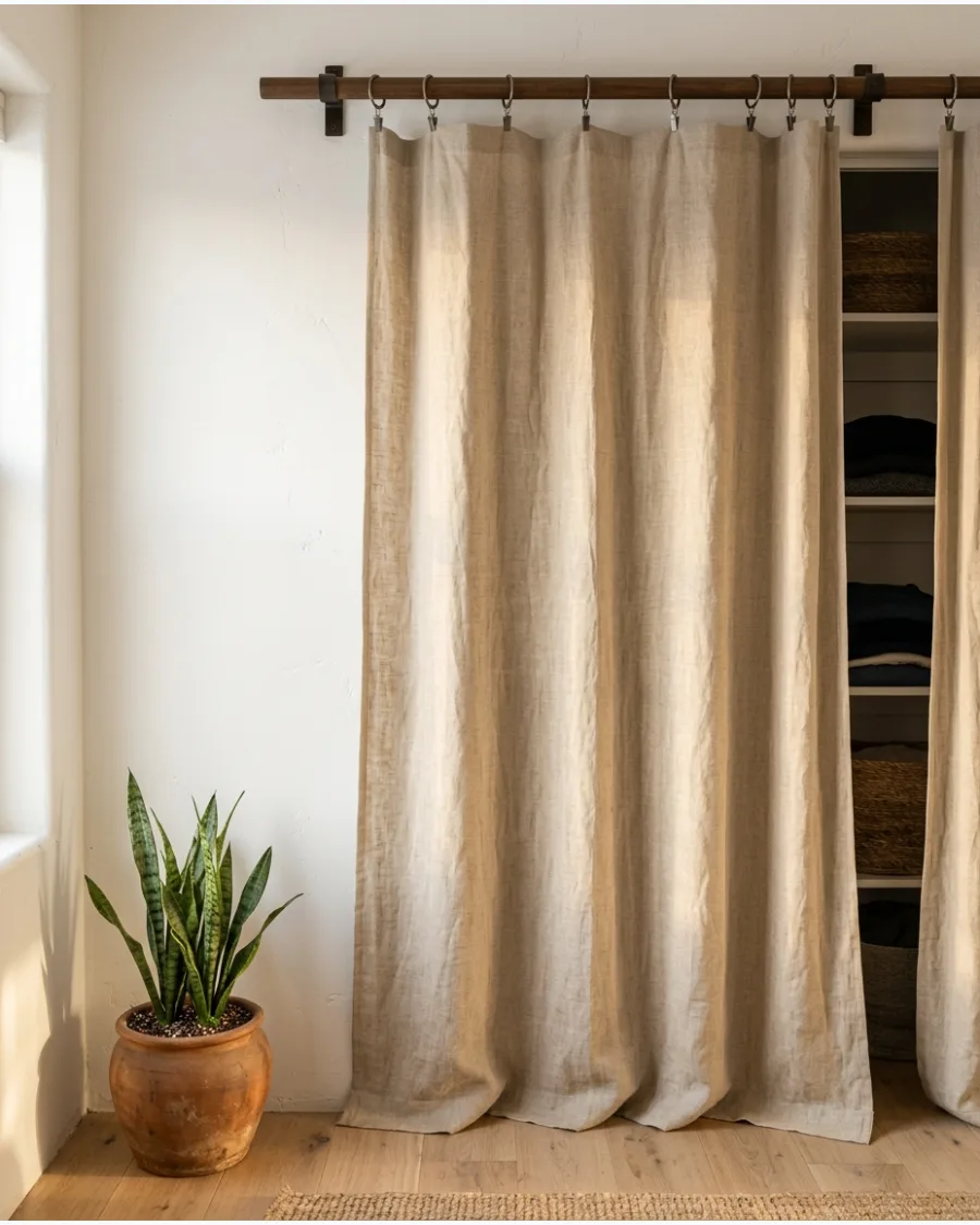 8. Natural Flax Linen Curtains