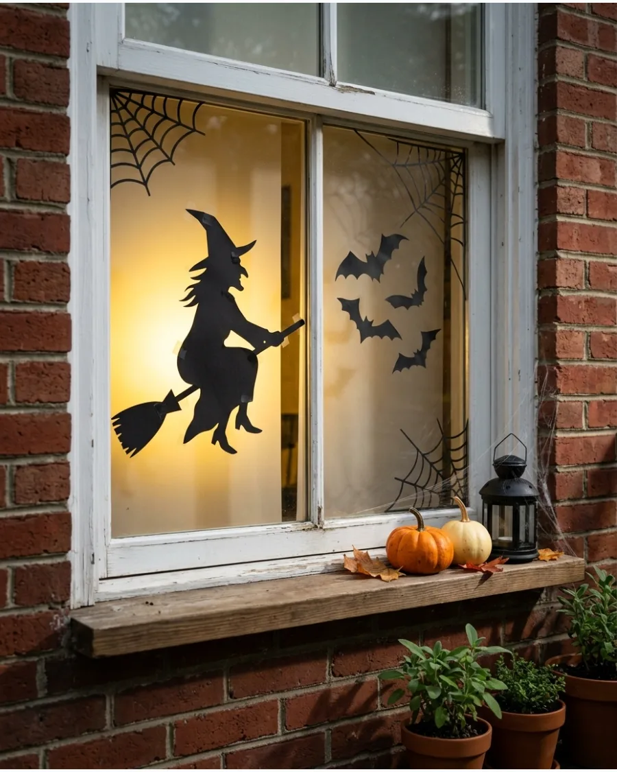 12. Haunted Window Silhouettes