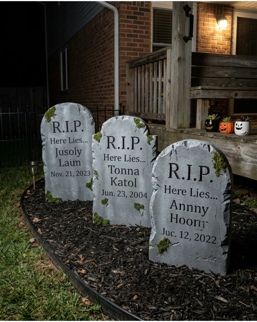 16. Homemade Cemetery Tombstones