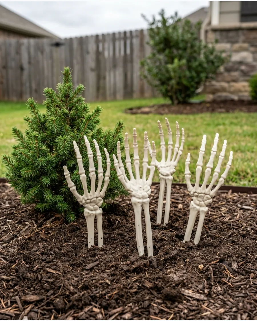 18. Skeleton Hand Yard Stakes