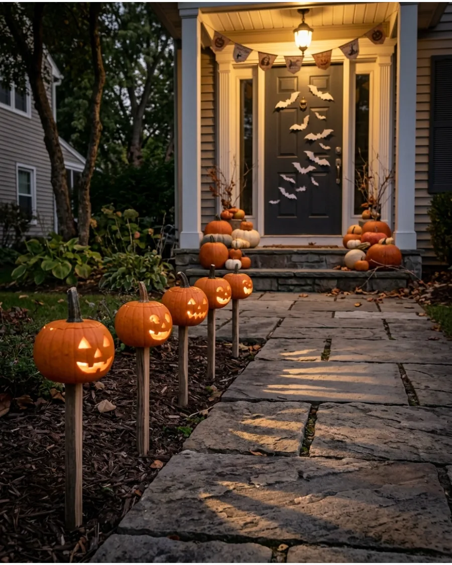 19. Mini Pumpkin Walkway Lights