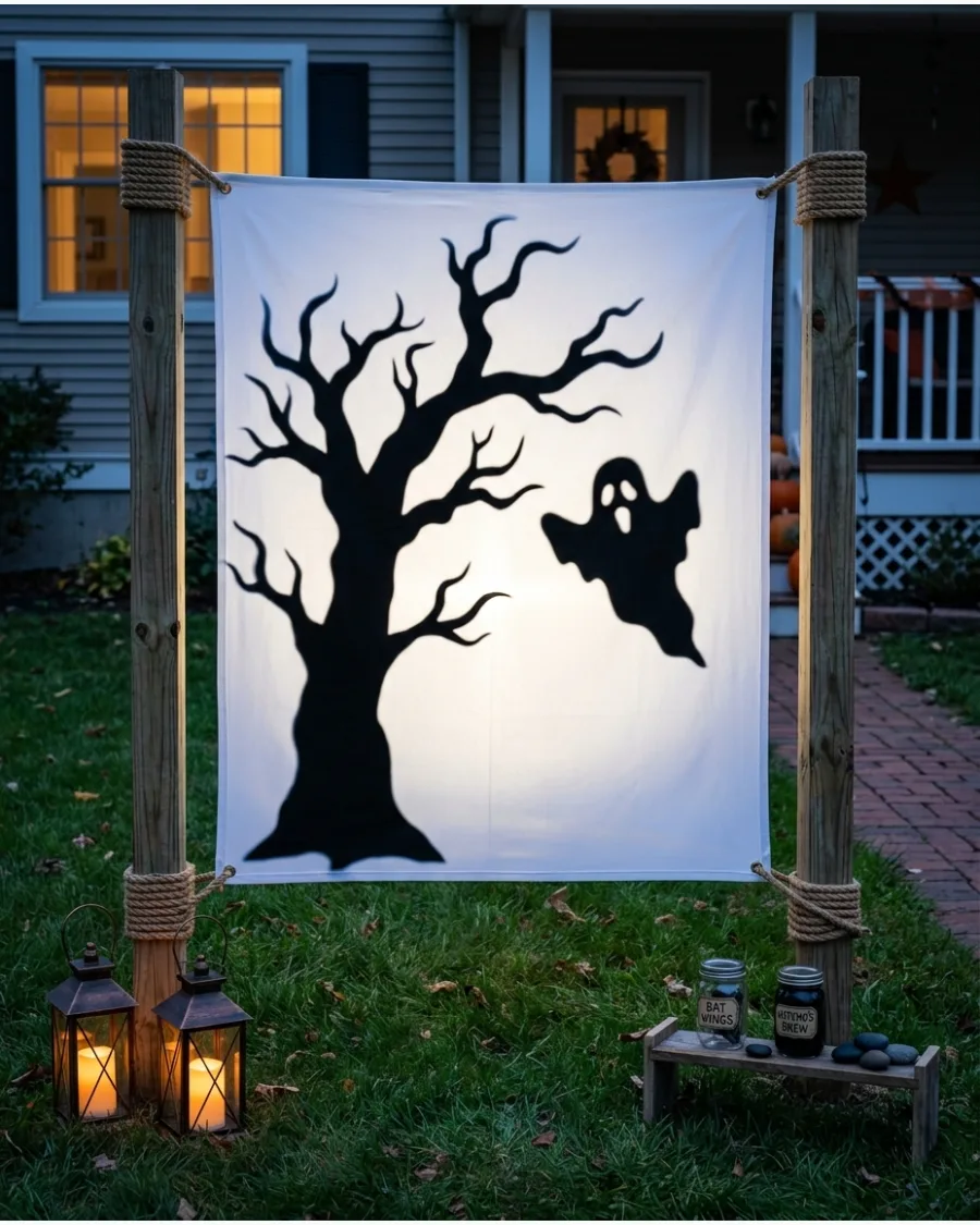 30. Haunted Yard Shadow Screen