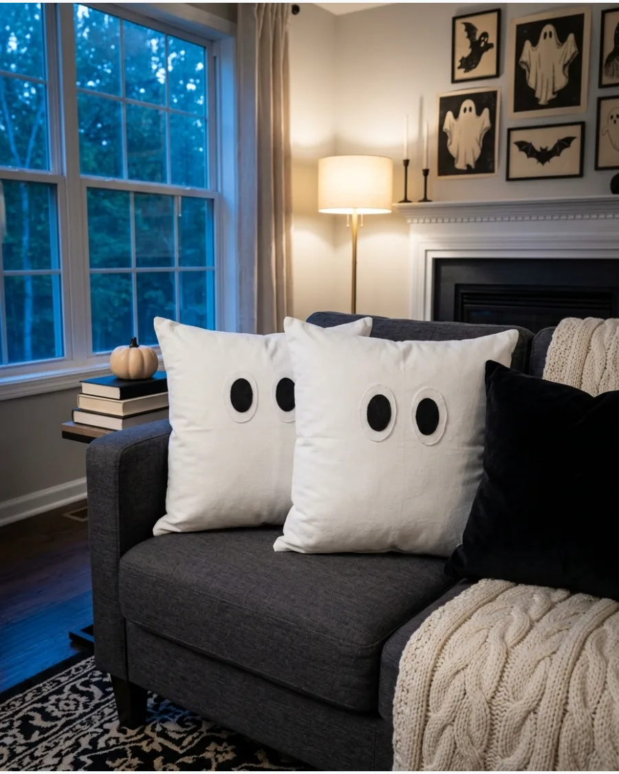 39. No-Sew Ghost Pillows