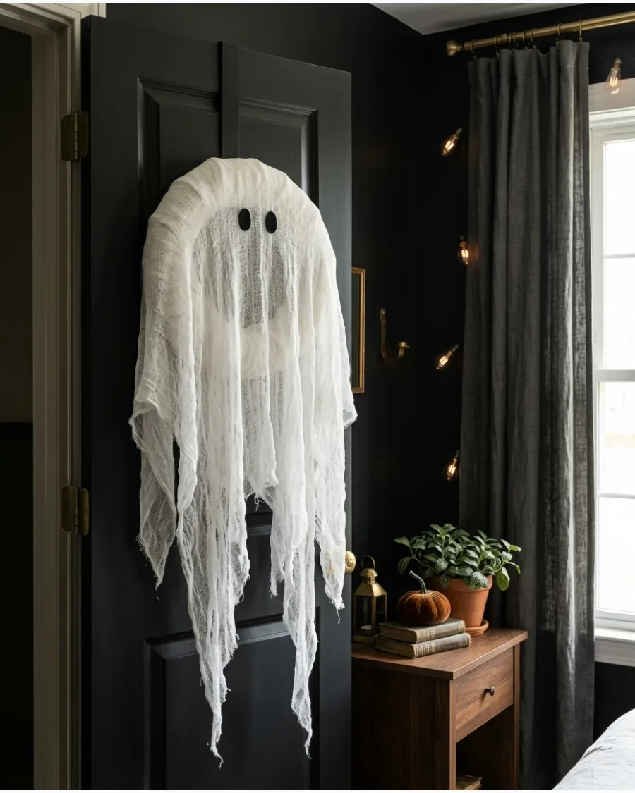 4. Cheesecloth Ghost Wreath